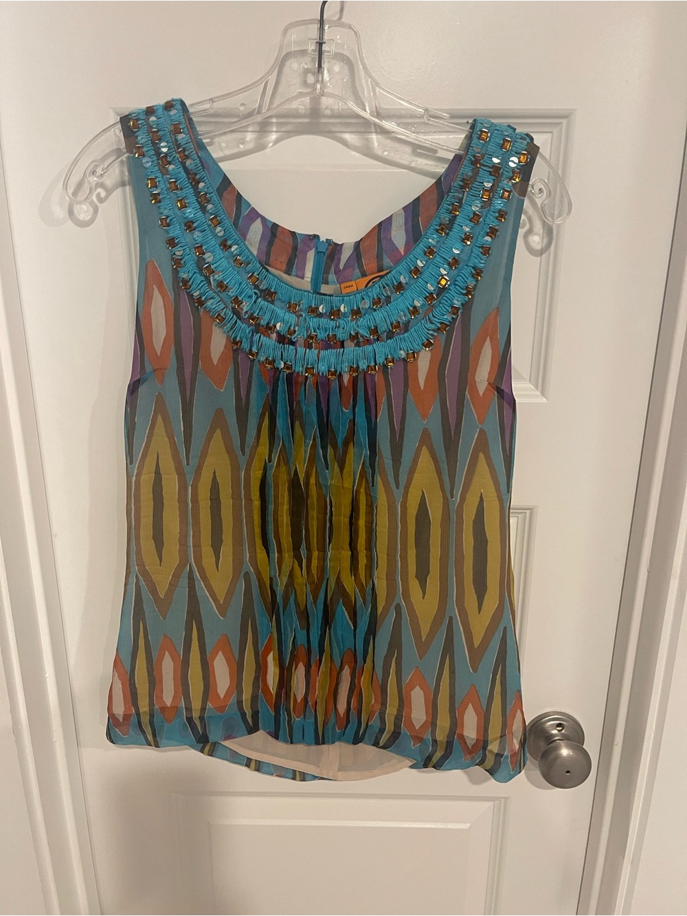 Tory Burch Multicolor Beaded Sleeveless Camisole